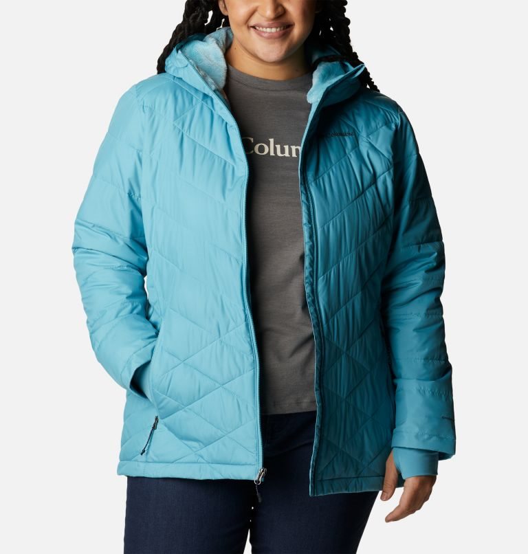 Women's Columbia Heavenly Hooded Jackets Turquoise | Plus Size CA-M4A63